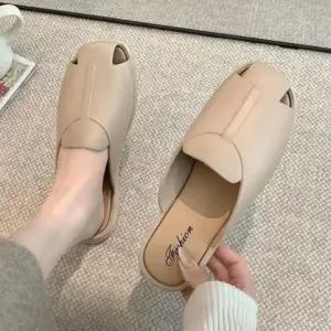 슬리퍼 블로퍼 여성 뮬 가죽 오피스 모던 고급 슬리퍼힐 뮬힐 여자 로퍼 샌들 사무실 야지 데일리 여름