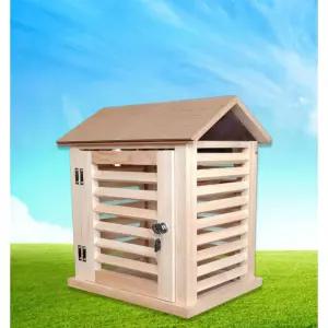 과학실험 관측함 식물 습도 학교 기후 관측소 셔터 박스 목재 루버 온도계