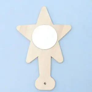 [하프클럽/]합판나무손잡이거울(큰별)소모품 100개