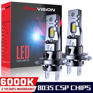 듀얼비전 H7 LED 캔버스 H4 헤드라이트 전구 상향 하향 빔 자동 개조 키트 모토 램프 CSP 코어 6000K 백색