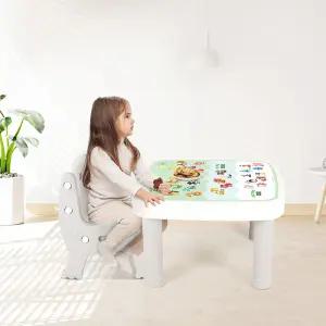 가볍고 견고한 국내생산 접이식 5단 높이조절 클레이 책상의자 세트/한글책상 숫자테이블 좌식책상