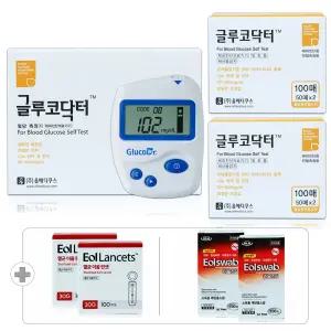 글루코닥터 당뇨 혈당 검사 체크기 측정기 혈당계 AGM-2100 +측정지 200매+침 200개+솜 200매