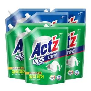 세탁세제 액츠퍼펙트 2.2L 6개 딥클린3+베이킹3 겸용세제