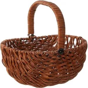 결혼식 보관 피크닉 부활절 정리 등을 위한 위커 라탄 플라워 걸 바구니 다크 브라운 핸드 직조 수확