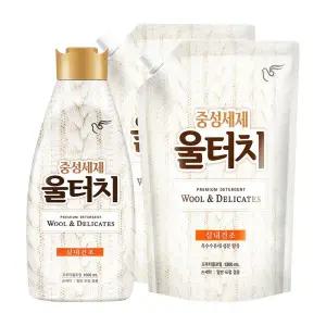 피죤 울터치 중성세제 용기 1L 1개 + 리필 1.3L 2개 울세제 울샴푸