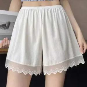 화이트 레이스 밴딩 프릴 여성용 커버 속바지 원피스형 언더웨어여성속옷