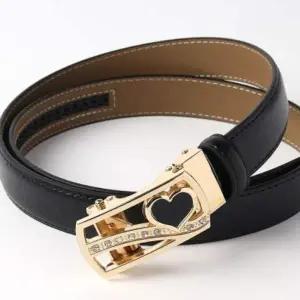[골드스마일]자동버클 정장벨트 버클 허리띠 벨트 (하트블랙) DP74694