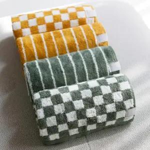 세면타월 뱀부얀 타올체크패턴 180g수건 10장세트