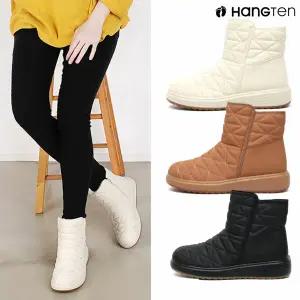 행텐 HT-Y2501 겨울 털안감 누빔 퀄팅 부츠 따뜻한 방한 방수 로우 스노우부츠