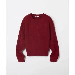 SPAO 울블렌드 여성 케이블 라운드넥 스웨터 SPKWF4TG02