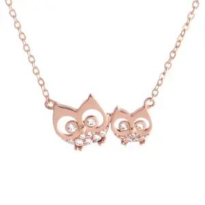 18K 더블 부엉이 큐빅 체인 목걸이 PNN19988