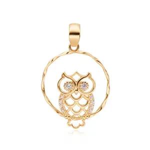 18K 라운드 부엉이 큐빅 펜던트 JNP26900