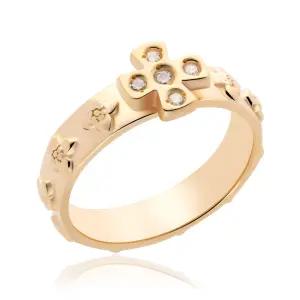 세례명무료각인 18K 큐빅 플라워 십자가 묵주반지 SHR38372