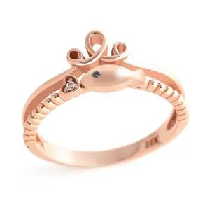 18K 물고기 왕관 탄생석 3월 아쿠아 레이어드 반지 SRS31759