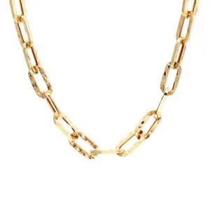 18K 심플 볼드 핸드컷팅 클립체인 목걸이 JNN29525