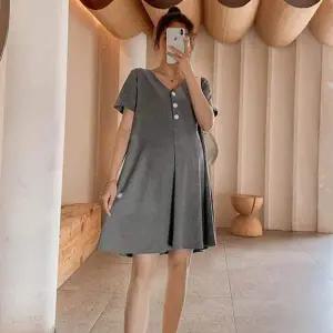 [오너클랜]bns 단추 포인트 원피스 데일리 미디 임산부 편안한 산모