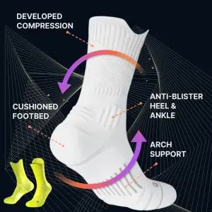 5켤레 / 런업 스포츠양말 러닝 양말 / 남성 여성 강력한 발목 압박 보호 쿠션 기능 물집 방지 / 테니스 농구 축구 등산