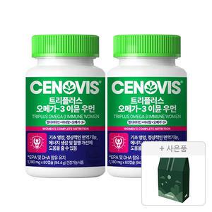 세노비스 트리플러스 멀티비타민 오메가3 이뮨 여성 80캡슐, 2개 + 쇼핑백