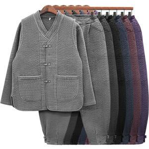 V넥 누비 남녀공용 한벌/ 절복 개량한복 겨울용 생활한복 법복 불교용품 아리랑의봄