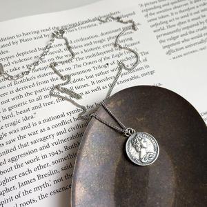 S925 순은 엘리자베스 코인 펜던트 은목걸이 N0264W