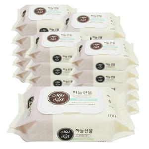 하늘선물 물티슈 캡형 100매 20팩 (2000매)/ 피톤치든성분 가성비좋은 다용도
