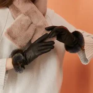 [닥스](강남점)DCGV0F276BK [여성장갑]블랙 양가죽 렉스퍼장식 스마트폰터치 장갑