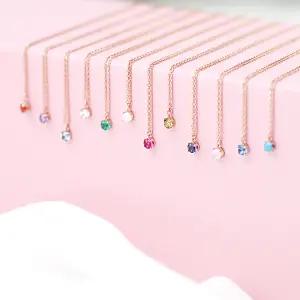 실버 925 은 체인 탄생석 여자 레이어드 패션 우정 목걸이 여자친구100일선물