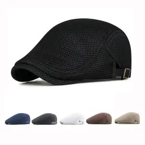 코어무역 남성용 메쉬 여름 망사모자 베레모 남자 헌팅캡 모자