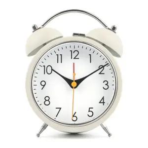 빅벨 저소음 알람시계 흰색 강력한 해머벨 탁상시계 시끄러운 자명종