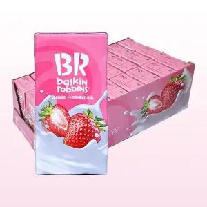 베스킨 베리베리 스트로베리 멸균우유 190ml x 24개입