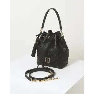 [롯데백화점]닥스 액세서리 [CARLISLE MESH] 블랙 칼라일 매쉬 가죽 버킷백 DCBA2E323BK