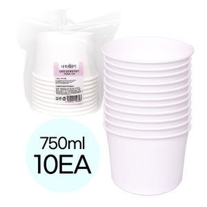 10P 종이그릇 750ml 일회용분식용기 종이용기 일회용그릇 밥그릇 국 캠핑 분신공기750