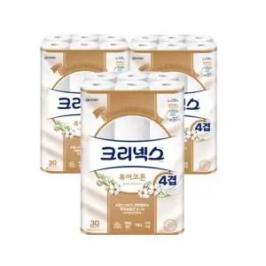 [신세계 규격](의정부점)크리넥스 퓨어코튼 도톰한 4겹  아쿠아 프레시 25m30롤[3팩]