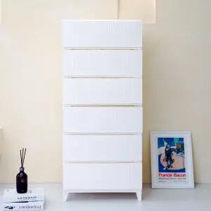 가든 라탄 6단 서랍장 플라스틱 수납장 옷장 정리함 와이드 550