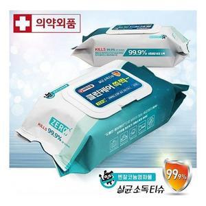 균이제로 클린케어 소독티슈 80매 벤잘코늄 24개 1box