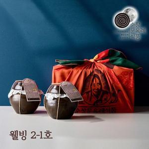 [순창 문옥례 식품]순창문옥례식품 선물세트 웰빙 2-1호(고추장 400g+모듬장아찌 400g)옹기 오동나무