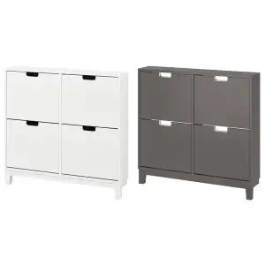 [마켓비]이케아 STALL 스텔 4칸 신발장 96x17x90cm 슬림신발장 현관 수납장 신발정리대