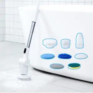 보아르 파워스핀 무선 욕실 청소기 완전방수 전동 물걸레 소형 미니 핸디 핸드 화장실 바닥 변기 청소솔 화이트 단품