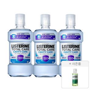 리스테린 캐비티케어 마일드 750ml, 3개 + 증정(그린티 마일드 100ml, 1개)