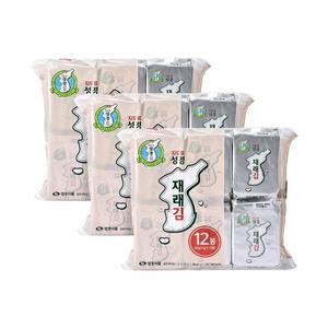 [성경김본사] 지도표성경김 재래 식탁김 4g 12봉 x 3개 (총36봉)