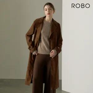 [590,000원 초특가]로보 스웨이드 싱글 트렌치 코트