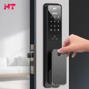 현대에이치티 푸시풀 무타공 지문인식 즉시잠김 디지털 도어락 TDL-P1102F