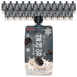 [슈팅냉동] 롯데웰푸드 설레임 쿠키앤크림, 160ml, 24개