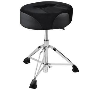 펜커 드럼 왕좌, 유압 의자 메모리 폼 안장 시트, 성인 드러머 기타 연주자를 위한 안정적인 베이스가 있는 높이 조절식 스툴, 블랙