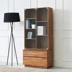 [우아미가구]셀채 2단 서랍 장식 책장 800