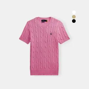 [폴로랄프로렌]코튼 케이블 니트 반팔티