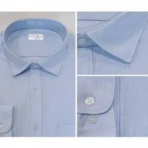 남자 긴팔 셔츠 캐주얼 화이트스트라이프 정장 (WFK697B)