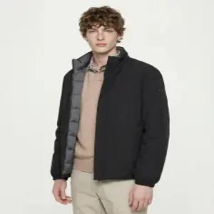 헤지스 남성 25FW [시즌오프][ESSENTIAL DOWN] [Lightweight] 블랙 리버시블 중량 구스다운 패딩 점퍼 HZJ