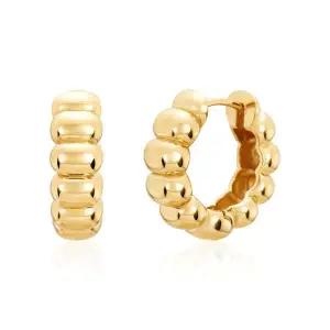 [모룬] 18K 벨루아 레이컷 루프 원터치 링 귀걸이 한쌍 MOE41709