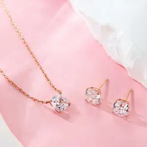 [비앤비골드] 14K 샤인 쿠션컷 큐빅 주얼리세트 MNC40761